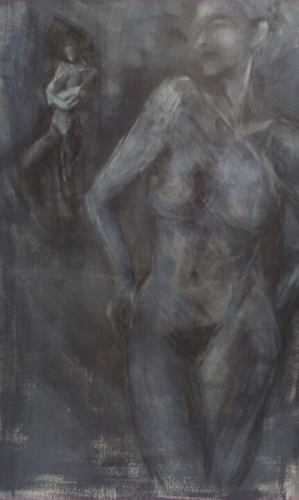 Ζωγραφική με τίτλο "nus-femme.nuit" από Marie Pascale Martins, Αυθεντικά έργα τέχνης, Ακρυλικό