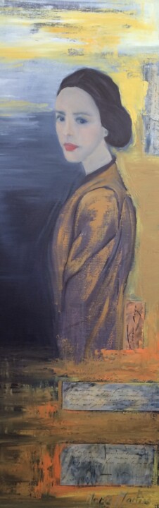 Painting titled "Léopoldine , victor…" by Marie Pascale Martins, Original Artwork, Oil