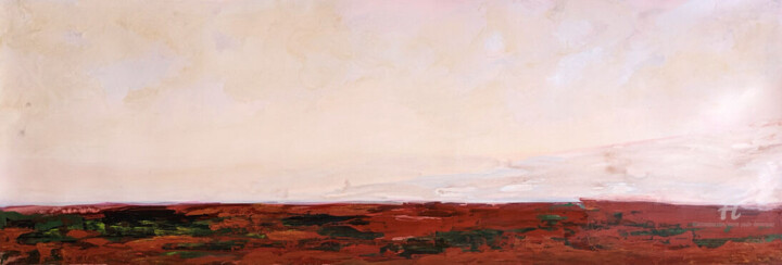 Malerei mit dem Titel "Horizon Rose" von Marie-Paule Demarquez, Original-Kunstwerk, Acryl