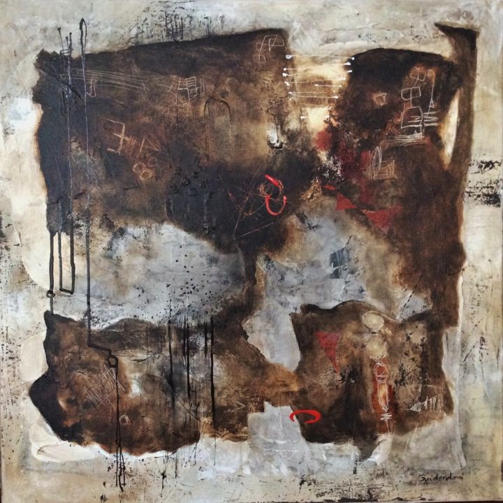 Картина под названием "Caverne" - Marie Paule Guiderdoni, Подлинное произведение искусства, Акрил