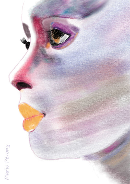 Arts numériques intitulée "Femme couleurs" par Marie Perony, Œuvre d'art originale, Peinture numérique