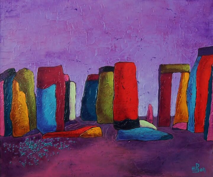 Peinture intitulée "stonehenge-3.jpg" par Marie-Pierre Jan, Œuvre d'art originale, Acrylique