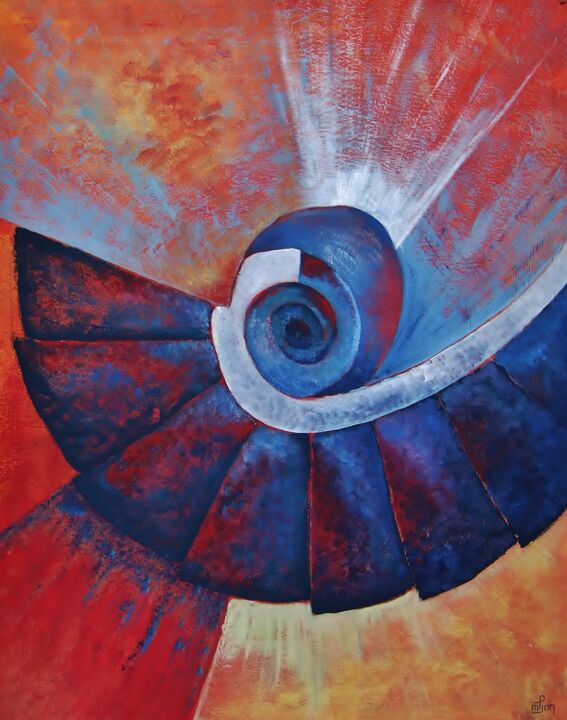 Painting titled "Spirale" by Marie-Pierre Jan, Original Artwork, Acrylic