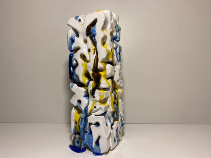 Sculpture titled "TOTEM 3" by Marie-Pierre Montet, Original Artwork, Ceramics