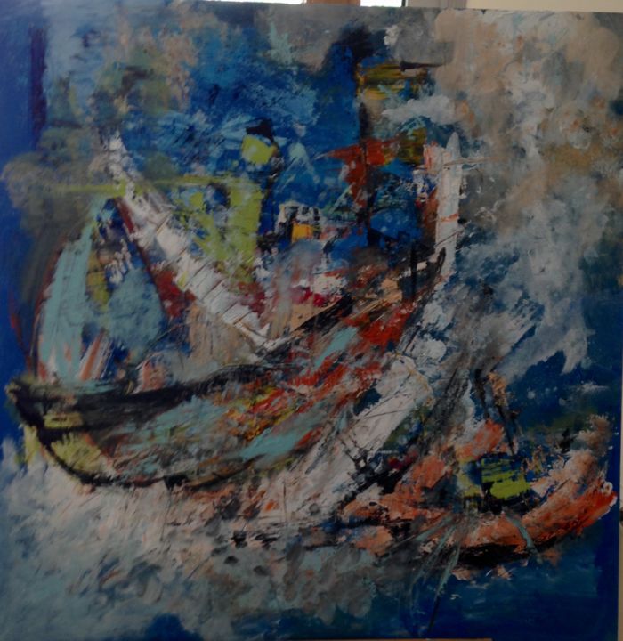 Painting titled "Tempete 2" by Marie Rouach, Original Artwork