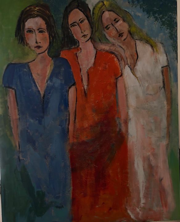 Painting titled "Women" by Marie Rouach, Original Artwork, Acrylic