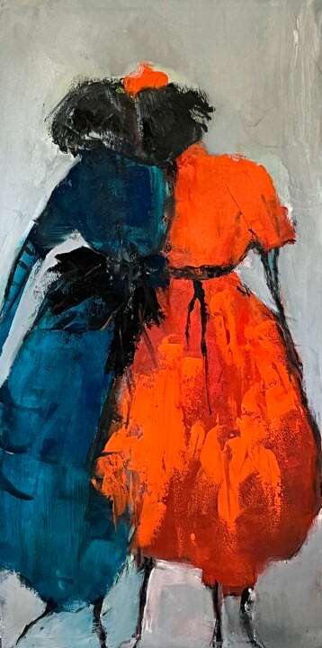 제목이 "Duo en robes"인 미술작품 Marie Rouach로, 원작, 아크릴