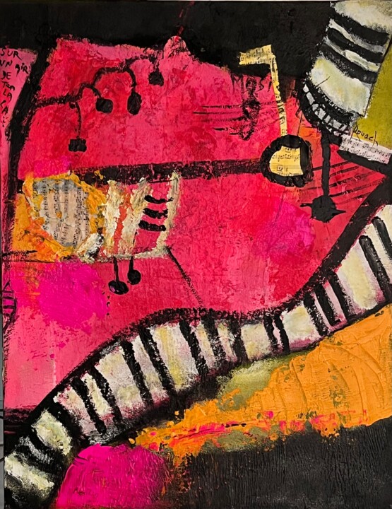 Peinture intitulée "Piano" par Marie Rouach, Œuvre d'art originale, Acrylique