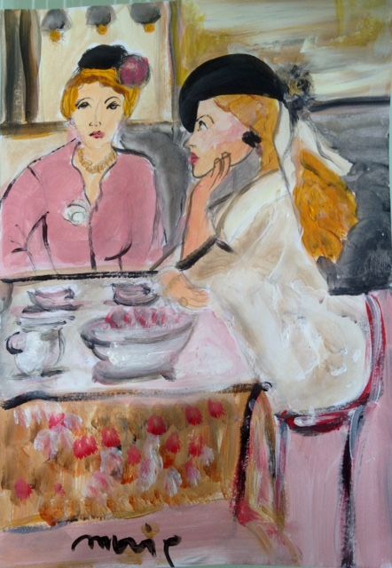 Painting titled "copines-au-cafe-1.j…" by Marie Rouach, Original Artwork
