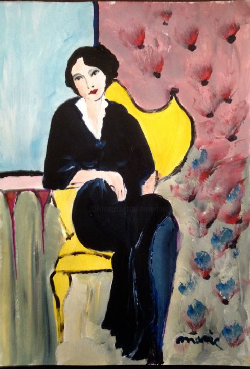 Malarstwo zatytułowany „Sur un fauteuil jau…” autorstwa Marie Rouach, Oryginalna praca