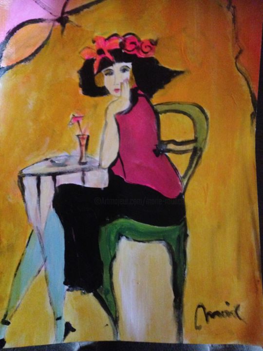 Painting titled "Pink Lady" by Marie Rouach, Original Artwork