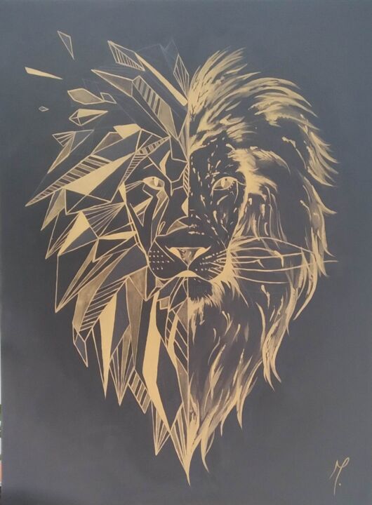 Peinture intitulée "Lion" par Marie Saint Martin, Œuvre d'art originale, Acrylique