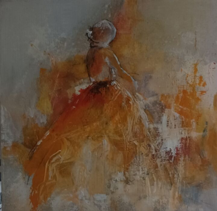 Painting titled "LA FILLE" by Marie Wolff, Original Artwork, Oil