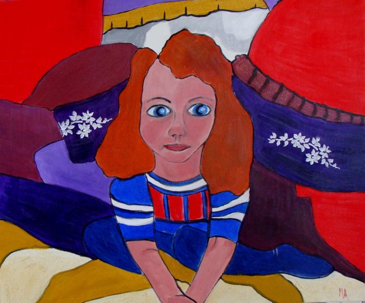 Peinture intitulée "la-petite-reine-acr…" par marieagnescros, Œuvre d'art originale, Acrylique