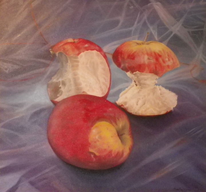 Painting titled "Pomme pomme pomme" by Marie Ange Trichereau, Original Artwork