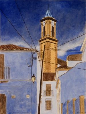 Painting titled "estepona azul" by Marie Ban, Original Artwork, Other