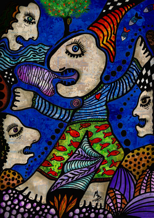 Arts numériques intitulée "Blablabla 14" par Marie Bazin, Œuvre d'art originale, Peinture numérique
