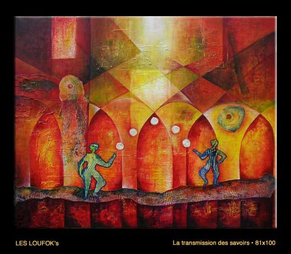Painting titled "LA TRANSMISSION DES…" by Marie Bazin, Original Artwork