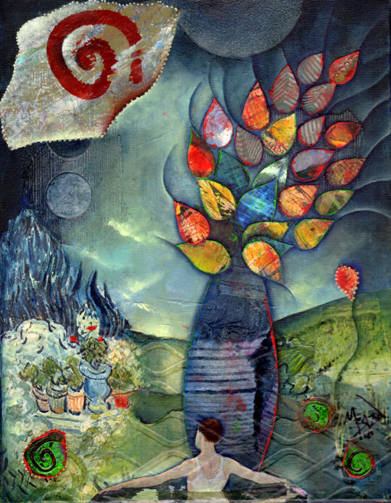 Collages intitolato "JE VOLE" da Marie Bazin, Opera d'arte originale, Acrilico
