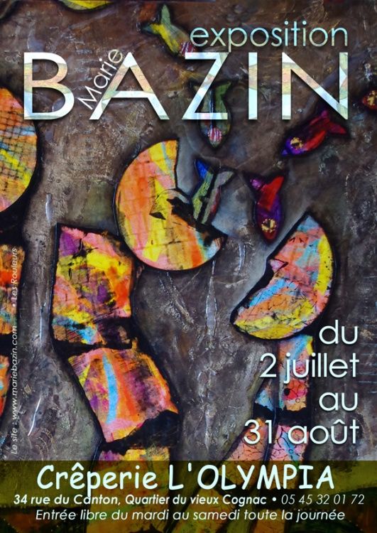 exposition, cognac, charente, expo charente, Bazin, poissons, éolienne, couleurs, peinture, exposition de peinture