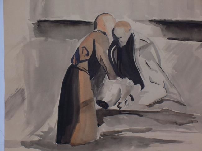 Painting titled "tradition" by Marie Berthon, Original Artwork
