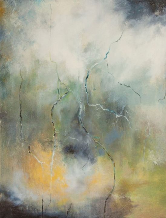 Painting titled "Huile-Sans titre -…" by Marie-Pierre Lévêque, Original Artwork, Oil