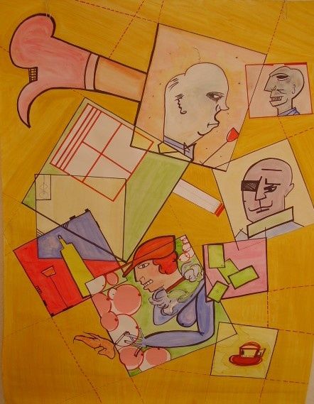 Peinture intitulée "Le déjeurner inspir…" par Marie Chollet, Œuvre d'art originale