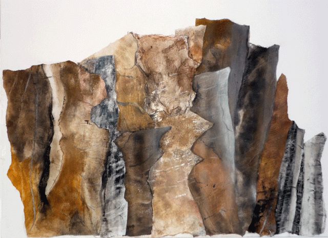 Painting titled "Minérales 3" by Marie-Claire Touya, Original Artwork