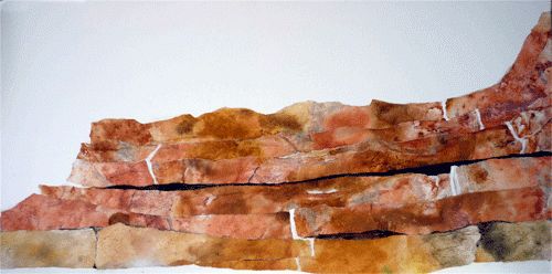 Painting titled "Minérales 5" by Marie-Claire Touya, Original Artwork