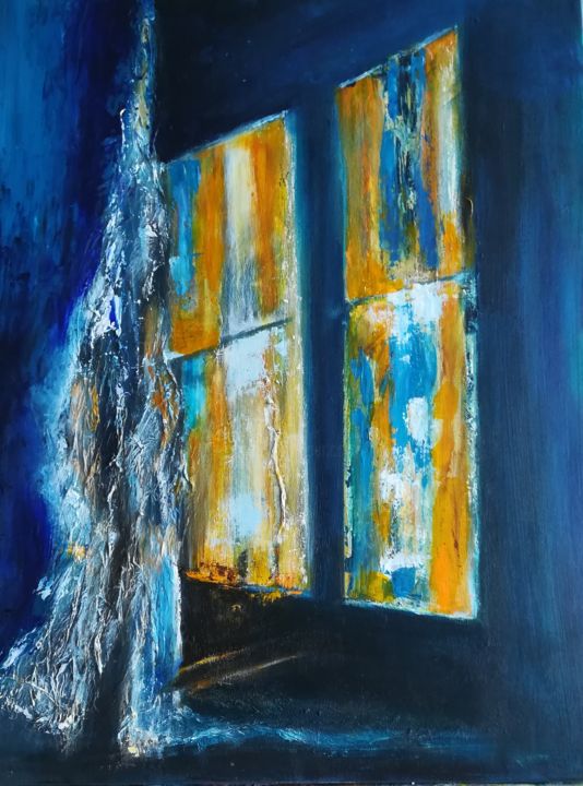 Painting titled "atmosphère   img-20…" by Marie Claude Berthelin- Estrade, Original Artwork, Acrylic