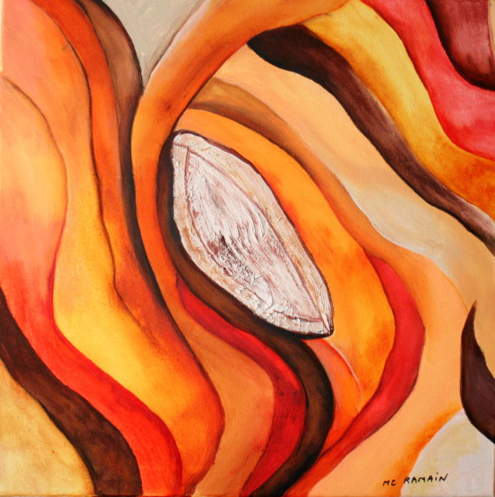 Pintura titulada "ac-graine-de-soleil…" por Marie Claude Ramain, Obra de arte original, Oleo