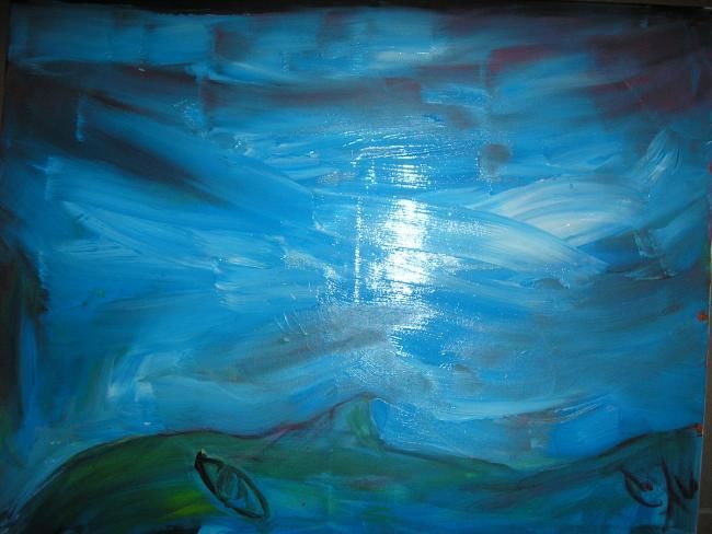 Peinture intitulée "l'ocean de mes pens…" par Mpi, Œuvre d'art originale