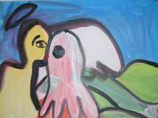 Peinture intitulée "sous les ailes de l…" par Mpi, Œuvre d'art originale