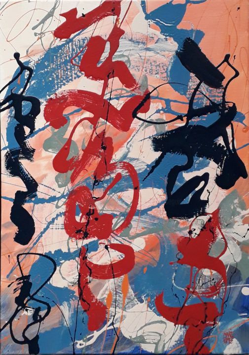 Peinture intitulée "D'où vient le vent…" par Marie Edmée Séguin, Œuvre d'art originale, Acrylique