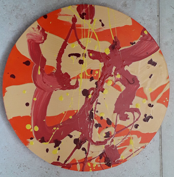 Painting titled "Tai Chi" by Marie Edmée Séguin, Original Artwork, Acrylic Mounted on Wood Stretcher frame