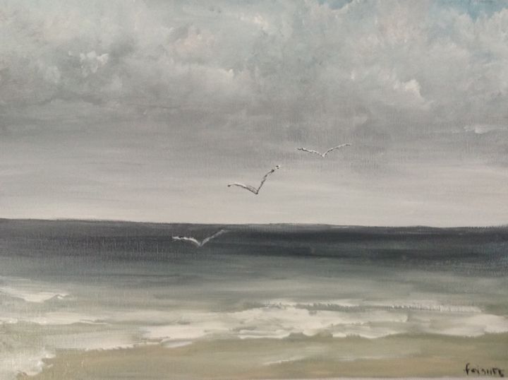 Peinture intitulée "Air marin" par Marie Foisnet, Œuvre d'art originale, Acrylique