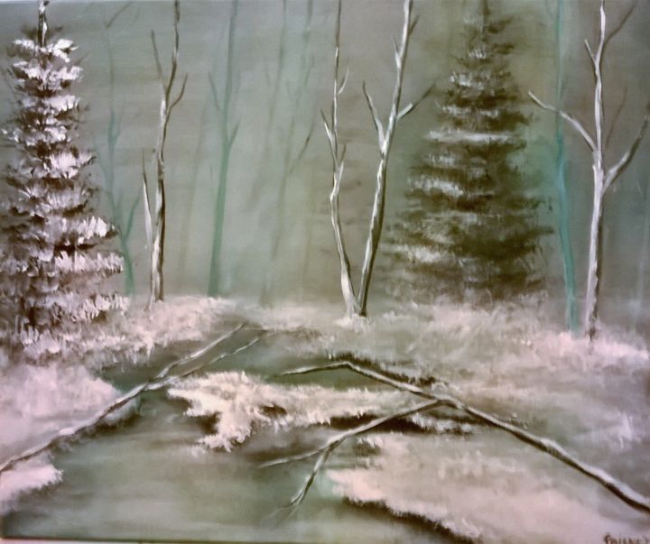 Peinture intitulée "Teinte hivernale 3" par Marie Foisnet, Œuvre d'art originale