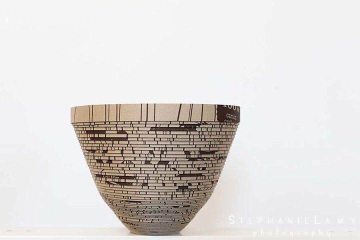 Sculpture titled "Cardboard bowls - b…" by Marie José Gustave, Original Artwork, Objects