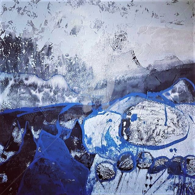 Pintura intitulada "L'hiver est mouru..…" por Mariekverbois, Obras de arte originais, Tinta