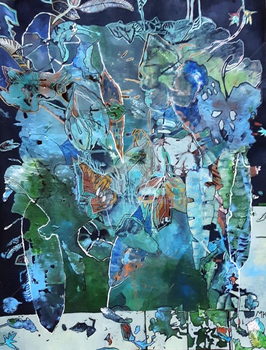 Painting titled "La douve" by Mariekverbois, Original Art, Acrylic