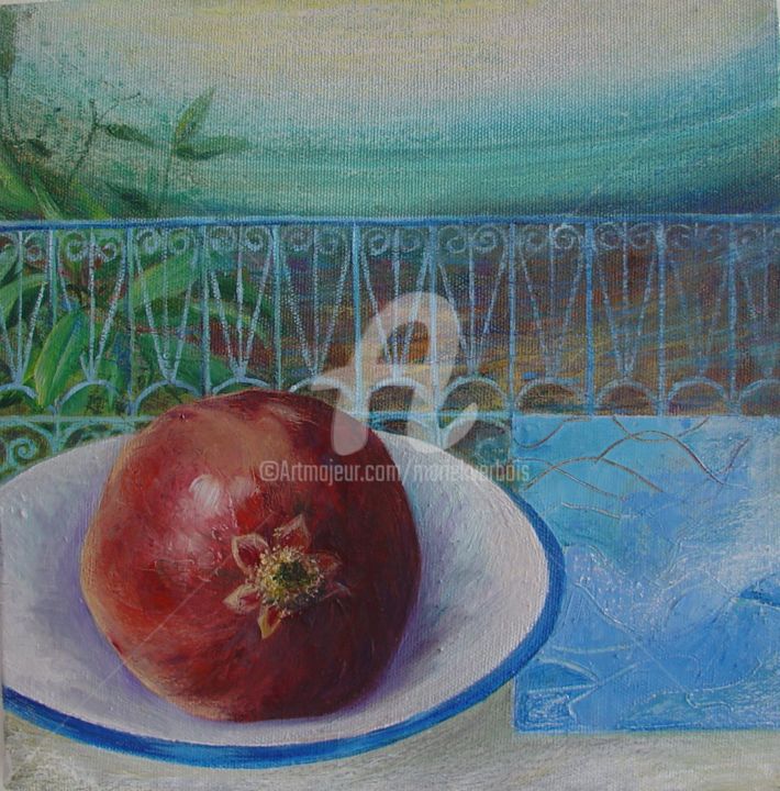 Painting titled "Grenade à Gammarth" by Mariekverbois, Original Art, Oil