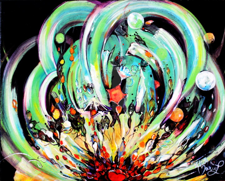 Peinture intitulée "Enchantement" par Marie Laplace, Œuvre d'art originale, Acrylique Monté sur Châssis