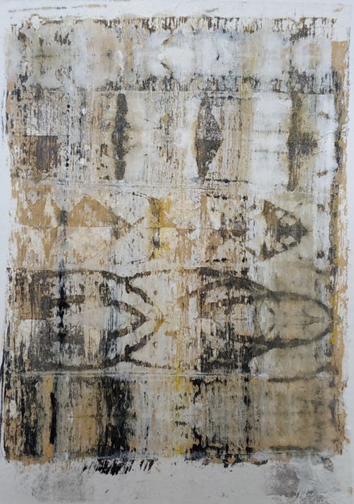 Painting titled "Oozobois" by Marie-Laure Abboubi, Original Artwork, Pigments Mounted on Cardboard