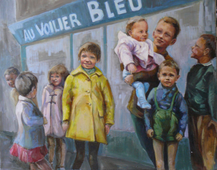 Painting titled "voilier-bleu.jpg" by Marieline Gerard, Original Artwork