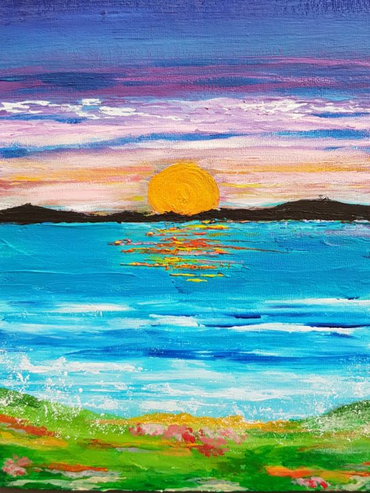 Peinture intitulée "Soleil d'été" par Marie Line Capy (Maria luisa), Œuvre d'art originale, Acrylique