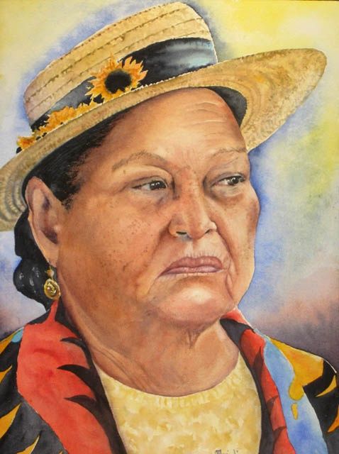 Peinture intitulée "Femme mexicaine" par Marie-Line Laurent, Œuvre d'art originale