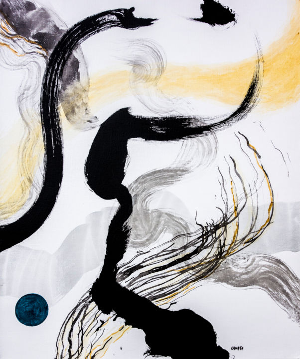 Peinture intitulée "Contrapunto II" par Mariella Lanata De Las Casas, Œuvre d'art originale, Encre