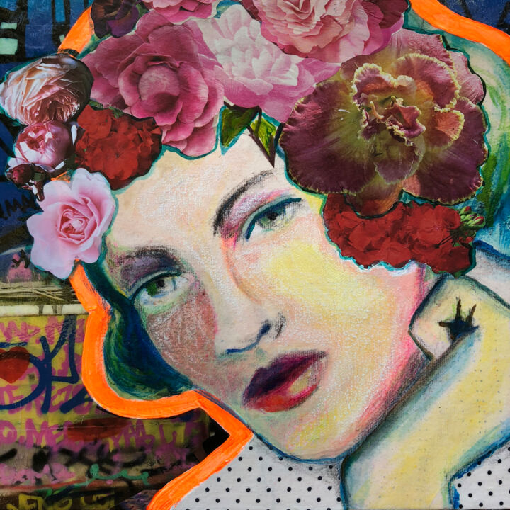 Collages getiteld "Dans une ruelle de…" door Marielle Robichaud, Origineel Kunstwerk, Acryl