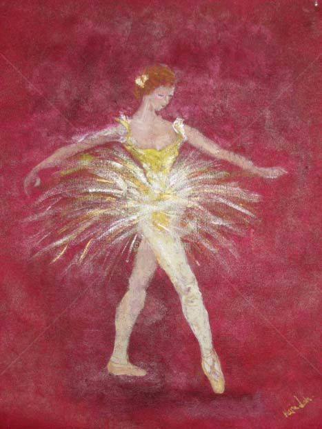 Schilderij getiteld "BALLET OPULENCE,16…" door Marie Loh, Origineel Kunstwerk, Acryl