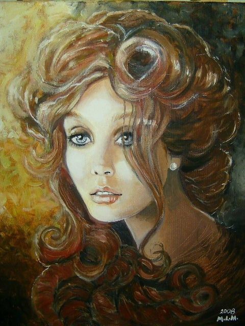 Peinture intitulée "Femme rousse" par Marielor, Œuvre d'art originale